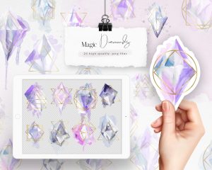 Purple Magic Diamonds Clipart