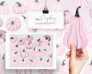 Pink Pumpkins Clipart