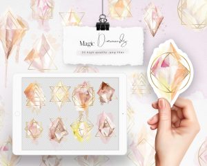 Orange Magic Diamonds Clipart