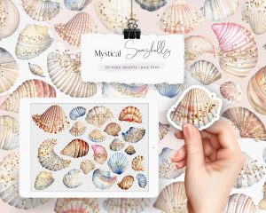 Mystical Seashells Clipart