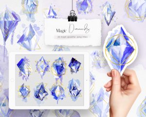 Magic Blue Diamonds Clipart