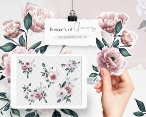 Small Watercolor Flowers Seamless Patterns