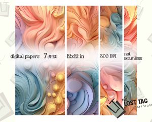 Resin Texture Colorful Background Set