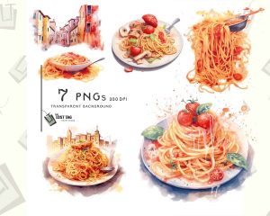 Spaghetti Clipart Set
