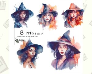 Witch Cute Clipart Set