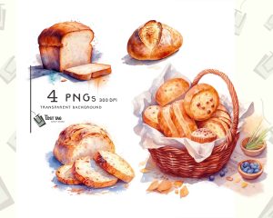Bread Watercolor Clipart Set