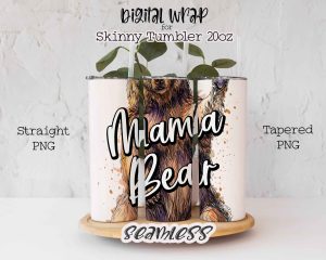 Mama Bear Retro Tumbler Wrap
