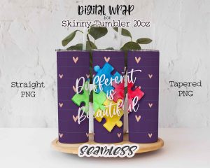 Different Is Beautiful Autism Tumbler Wrap