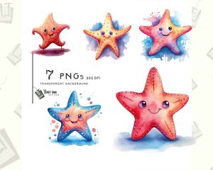 Cute Starfish Clipart Set