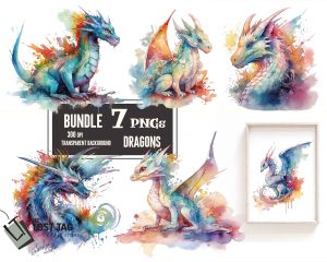 Dragon Rainbow Clipart Set