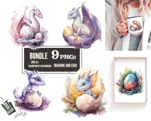 Dragons And Eggs Clipart Set