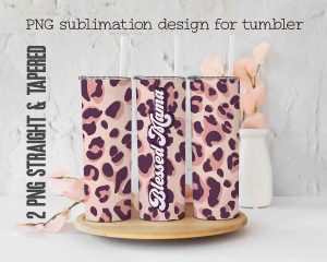 Blessed Mama Pink Leopard Tumbler Wrap