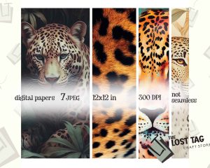Leopard Exotic Boho Background Set