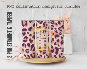 Act Like A Lady Leopard Pink Tumbler Wrap