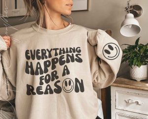 Everything Happens For A Reason Smiley SVG Cut Design