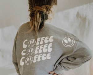Coffee With Smiley Retro SVG Cut Design