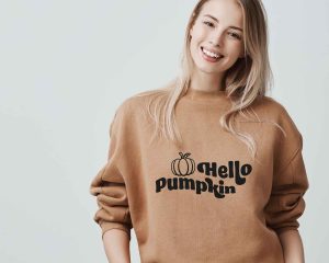 Hello Pumpkin Retro SVG Cut Design