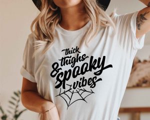 Thick Thighs And Spooky Vibes SVG Cut Design