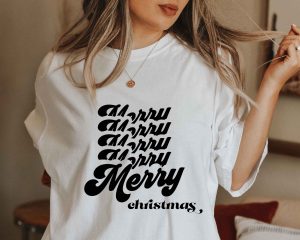 Merry And Bright Handwriting SVG Cut Design