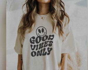 Good Vibes Only Retro Smiley SVG Cut Design