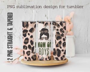 Mom Of Girls Cheetah Print Tumbler Wrap