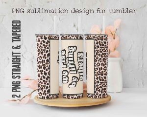 We Rise By Lifting Others Retro Leopard Tumbler Wrap