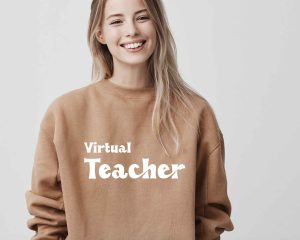 Virtual Teacher SVG Cut Design