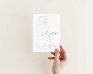 Get Naked Line Art Bathroom Printable Wall Art Print