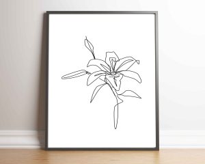 Lily Line Art Printable Wall Art Print