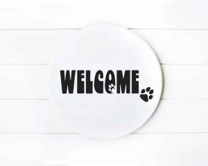 Welcome Paw SVG Sign Cut Design