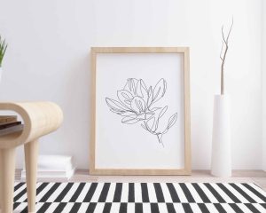 Line Art Magnolia Printable Wall Art Print