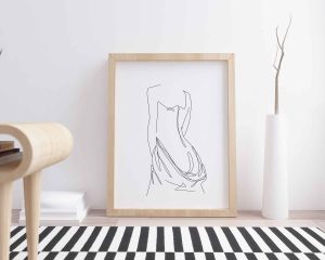 Female Line Art Printable Wall Art Print