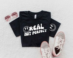 Real Not Perfect SVG Retro Smiley Cut Design