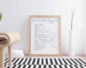 A Moment Of Happiness Typography Print Wall Art