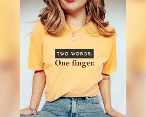 Two Words One Finger SVG Funny Cut Design
