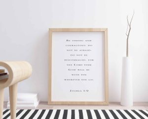 Be Strong Bible Quote Set Printable Wall Art Print