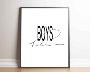 Boys Rule Printable Wall Art Print