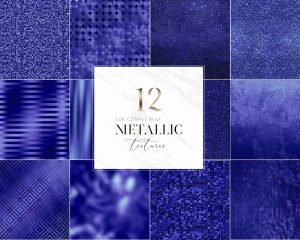 Lux Cobalt Blue Metallic Textures