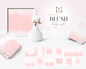 18 Watercolor Blush Backgrounds