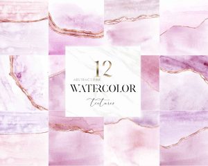 Abstract Pink Watercolor Textures