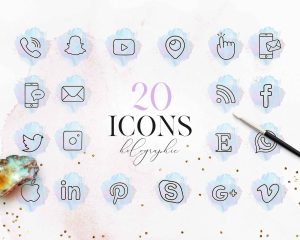 Holographic Icons Clipart