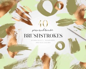 Pear And Bronze Brushstrokes Clipart