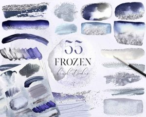 Frozen Brush Strokes Clipart