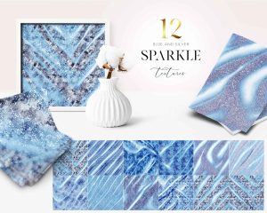 Blue And Silver Sparkle Textures