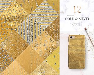 12 Gold And Silver Detailed Textures