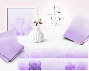 Watercolor Lilac Textures