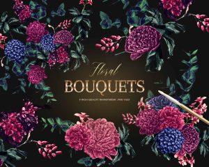 Floral Bouquets Clipart Set