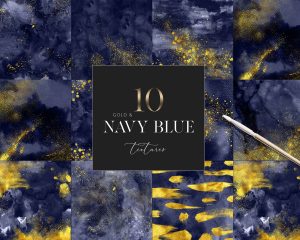 Navy Blue And Gold Textures