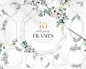 White Peonies Clipart