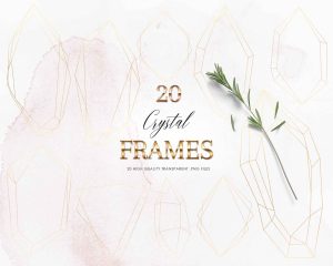 Gold Crystal Frames Clipart